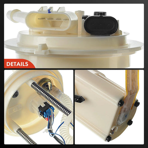 Electric Fuel Pump Module Assembly With Pressure Sensor for Buick Regal Century 1998 1999 Oldsmobile Intrigue 1998 1999 2000 Pontiac Grand Prix 1998 1999 2000 V6 showing details and connectors.