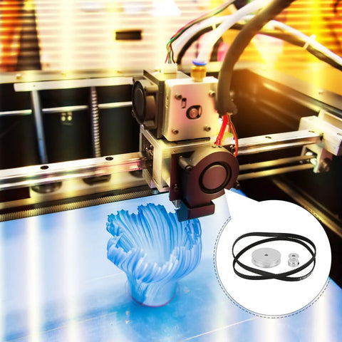 Awesome Timing Belt Pulley Kit With 20 And 60 Tooth Synchronous Wheels Made From Tough Aluminum Alloy For Model Machines And 3D Printers Providing A sweet 1 to 3 gear ratio, shown on a 3D printer