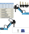 CNC Servo Electric Tapping Machine With Automatic Horizontal Threading For M3 To M20 Universal JIS Compatible shown with various attachments