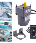 25W 60K Gear Motor 90RPM Adjustable Variable Gear Reducer Motor With Stand Electric Single Phase Reduction Gearbox