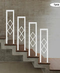 Rock Solid U Shaped Stair Handrail Featuring A Knockout Diamond Pattern Design And Smooth Baked Polish Finish Built Tough To Handle Heavy Loads Safely Indoors At Home.