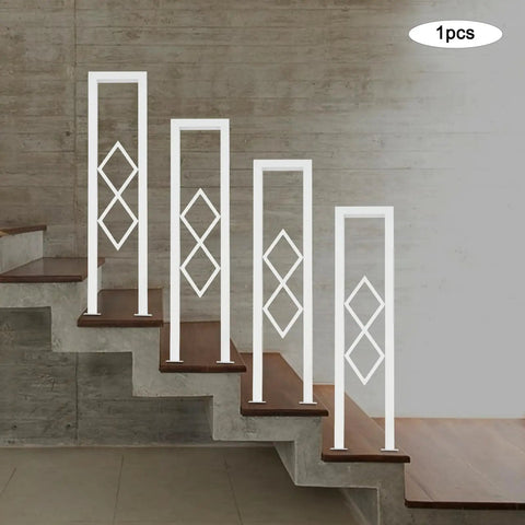 Rock Solid U Shaped Stair Handrail Featuring A Knockout Diamond Pattern Design And Smooth Baked Polish Finish Built Tough To Handle Heavy Loads Safely Indoors At Home.