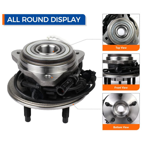 Beefed Up Front Wheel Hub Bearing Assembly With ABS Fits Mercury Mountaineer 1997-2001, Ford Explorer 1995-2001, multiple views shown