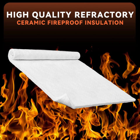 White ceramic fiber insulation blanket roll, 32 by 16 inches, 1/4 inch thick for high-temperature fireproof use
