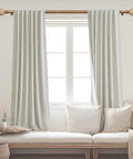 Heavy Duty Adjustable Wood Curtain Rods 1 Inch Diameter 48 to 86 Inches with Imitation Wood Grain Leaf Pattern Finials for Windows No Fuss Install Built to Last Durable and Easy to Set Up for Living Room or Bedroom above white curtains with beige decor