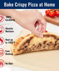 Pizza Stone For Oven And Grill 15 X 12 Inch Cordierite Baking Stone With Four Built In Handles 7.4 Lb Heavy Duty Thermal Shock Resistant