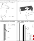 Installation steps for Four Direction Black Acrylic Outdoor Wall Light With 3000K Warm Glow, IP65 Waterproof Exterior Porch Sconce