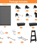 Heavy Duty Metal Pegboard Wall Organizer For Garage And Shop Gear Up Your Workspace with 24x48 inch set and hooks shown.