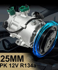 Top Shelf Air Conditioning Compressor With Heavy Clutch Quick Fix Fitment For Hyundai Accent And Kia Rio 2012 To 2017 installed view
