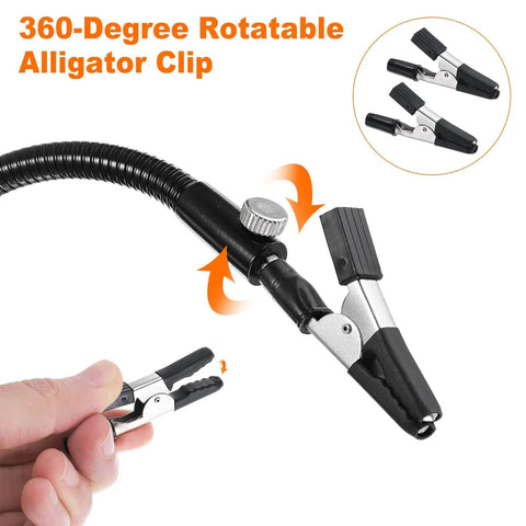 360-degree rotatable alligator clip on Pro Soldering Helping Hands Third Hand Solder Tool Clamp Stand With Flexible Gooseneck Arms