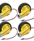 Dope Four Pack Motors With Leads 3 To 6V DC Gearbox Dual Shaft 90 To 200 RPM 1 To 48 Gear Ratio Wheel Kit for Arduino projects
