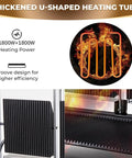 Thickened U-shaped heating tube 1800W power for Heavy Duty Commercial Panini Press And Sandwich Maker With Cast Iron Griddle Non Stick Coating 3600W Power.