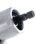 Heavy Duty Electric Drill Plate Shears Adapter Power Tool Kit close-up of hex wrench attachment for cutting thin metal sheets.