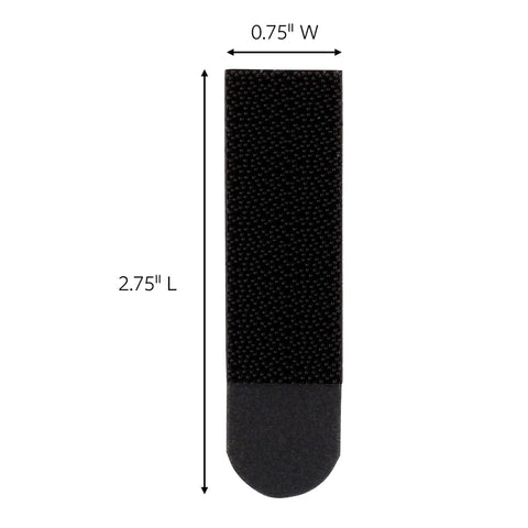 Alt Tag: Single black strip from Picture Hanging Strips Medium Black 24 Pairs Pack Holds Up To 12 Lbs Damage Free Decor No Holes No Residue