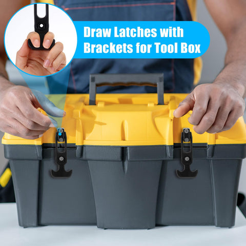 Person using 2 Pack Flexible Rubber Draw Latches With Stainless Steel Screws T Handle Hasp For Hood Cooler Tool Cabinet Boat Compartments