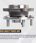 Side view of beefed-up front wheel bearing and hub assembly with ABS and 5-lug bolts for 2010-2012 Lexus HS250h front
