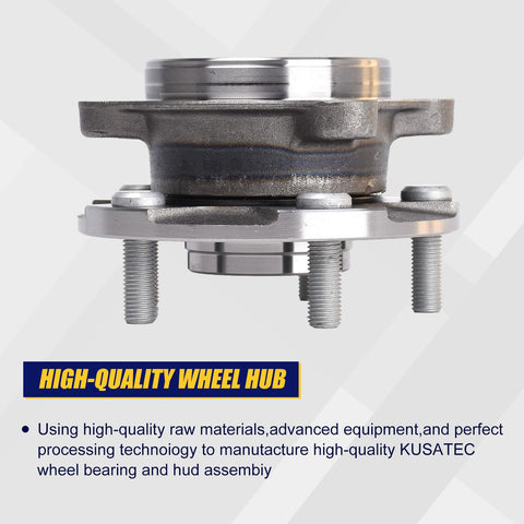 Side view of beefed-up front wheel bearing and hub assembly with ABS and 5-lug bolts for 2010-2012 Lexus HS250h front