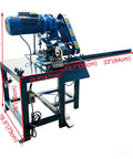 Heavy Duty Pneumatic Pipe Cutter For 0.78 To 3.94 Inch Round And Square Metal Tubes 220V on a workbench with measurements.