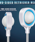 Close-up of dual rubber head on Premium Stainless Telescopic Golf Ball Retriever With Dual Rubber Head For Easy Ball Pickup