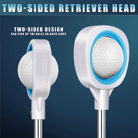 Close-up of dual rubber head on Premium Stainless Telescopic Golf Ball Retriever With Dual Rubber Head For Easy Ball Pickup