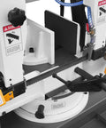 10 Inch Metal Cutting Band Saw With 2HP 220V 60Hz 1PH Power Horizontal Bandsaw 0To45 Degree Miter shown in close-up angle