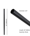 26 Inch Grooved Aluminum Deck Balusters Hollow Round Rail Spindles Matte Black 50 Pack dimensions and details
