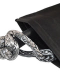 Close-up of Recovery Ring And Soft Shackle Set For Off Road Recovery 35,000 lbs strength with UHMWPE rope and 7075 aluminum.