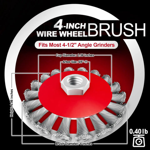 Twelve Pack Angle Grinder Wire Wheel Set 3 Inch And 4 Inch Brushes For Five Eighths Inch Arbor Rust Removal And Metal Surface Prep