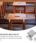 Stainless Steel Flat Straight Bracket Set For Furniture And Cabinets Heavy Duty Corner Brace Plates with stools and screws