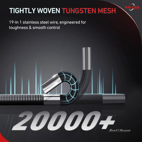 Tightly woven tungsten mesh featuring 19-in-1 stainless steel wire for durability and flexibility in various applications.