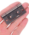 Thickened Stainless Steel Quiet Door Hinges With Flat Flush Mount in hand, Red Antique Finish, Heavy Duty, 10 Pack