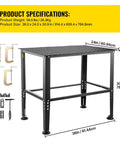 Beefy Heavy Duty Welding Table 36 By 24 Inches With 800 Lbs Capacity, Rugged Welding Workbench For Assembly And Repair