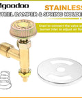 Three Eighths Inch Male Flare Propane Gas Inlet Valve Kit For Range Stoves With Needle Control, stainless damper, spring holder, brass valve