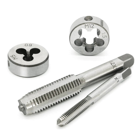 Pro Grade Gearhead 60 Piece Tap And Die Set For Threading And Rethreading M3 To M12 heavy duty alloy steel tool parts close-up