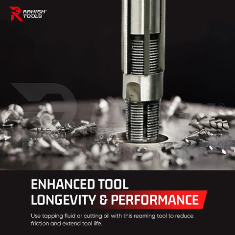 Adjustable Hand Reamer Tool for Precise Hole Finishing in metal work with carbon steel blades and mild steel body.