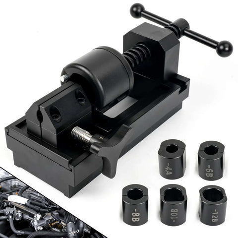 Heavy Duty Aluminum Fuel Line Fitting Installation Tool Set With Five Adjustable Dies 4AN 6AN 8AN 10AN And 12AN for CPE hose