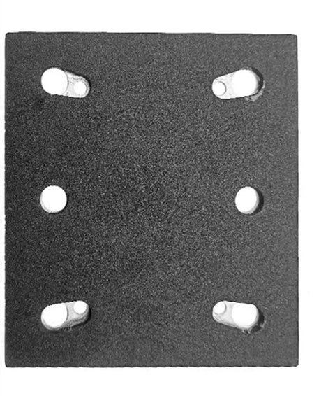 Top Shelf Quarter Sheet Sander Pad Featuring Six Rapid Dust Extraction Holes And Super Sticky Pressure Sensitive Adhesive for wood sanding.