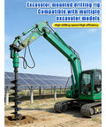 Excavator with Beefy Hydraulic Earth Auger Attachment for 2-10 Ton Excavators, 2000-3500Nm Torque in action