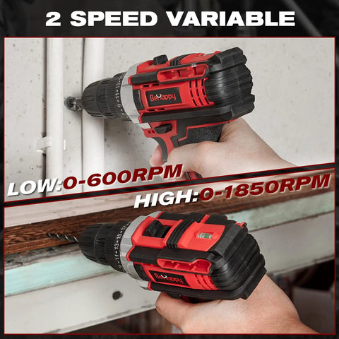 Using 43 Piece Power Tool Set Combo Kit With 21V Cordless Drill Driver For Home DIY Projects In Storage Case Including 19 Plus 1 Clutch And Two Speed Modes 0 600 RPM And 0 1850 RPM For Quick Repairs.