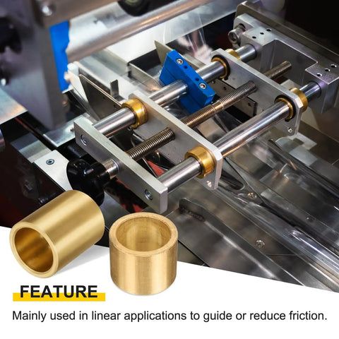 3 Pack Sleeve Bearings With 25mm Bore 30mm OD And 25mm Length Self Lubricating Sintered Bronze Bushings For Heavy Duty Use, Wide Temperature Range, Low Friction, And Smooth Quiet Operation in a linear machine