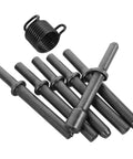 Pneumatic Air Hammer Tool Kit With Solid And Semi Hollow Rivet Heads Steel Construction And Spring Included For Easy Auto Body Smoothing Sheet Metal Shaping And Pro Grade Automotive Repair, steel rivet heads and spring