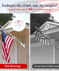 6Ft Outdoor Flag Pole Kit With 360 Degree Anti Wrap Rotating Rings For Porch And Garden Heavy Duty Stainless Steel Fits 3x5 Flags Bracket Not Included Now displayed on a porch.