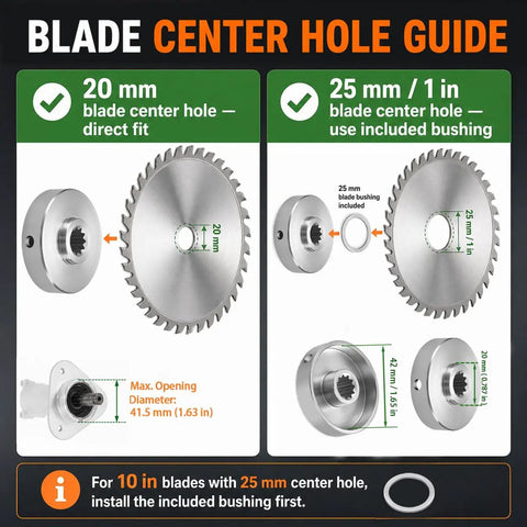 Stainless Steel Brush Cutter Blade Adapter Kit For Eleven Spline Straight Shaft 225 And 230 Series Beefed Up Build With 20mm And 25mm Center Holes