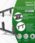 Universal Beefed Up Fuel Pump Module Spanner Wrench For Tank Retainer Lock Ring Removal Adjustable Tool Compatible With Silent Fuel Tank Lids For Mercedes Benz BMW Audi Volkswagen Chrysler 33mm To 156mm Outer Diameter showing CNC machined design, black anodized, durable steel