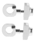 Adjustable Aluminum Alloy Bike Chain Tensioner Tool 2 Piece Set For Folding Bikes, silver CNC machined, showing two tensioners.