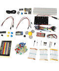 Premium ESP32 Development Board Kit Engineered For Python IoT Programming And No Fuss DIY Projects with various components laid out.