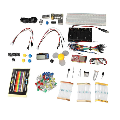 Premium ESP32 Development Board Kit Engineered For Python IoT Programming And No Fuss DIY Projects with various components laid out.