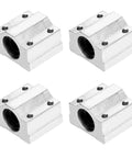 4 Pack SCS10UU Linear Motion Ball Bearing Slide Units Bushing 10mm Inner Diameter For CNC Machines And 3D Printers, Aluminum Housing
