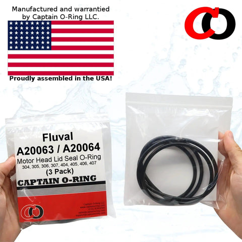 Hands holding Fluval A20063 A20064 Replacement O Ring 2 Pack for Fluval Canister Filters 304 305 306 307 404 405 406 407.