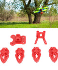 3D Printed RC FPV Drone Mounting Base Kit With Motor Camera And Antenna Mounts For 5 To 10 Inch Quadcopter Frames Lightweight Protective Frame Accessories For Dope FPV Racing And Freestyle Red parts on display with quadcopter flying in background